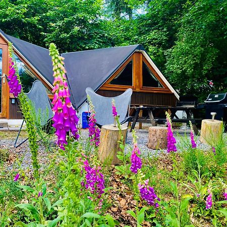 Chalet Tropical Avec Bain A Bulles - In The Woods Gesves エクステリア 写真